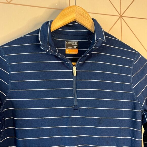 Icebreaker Merino 200 Oasis Half Zip Thermal Top 100% Merino Wool - Picture 5 of 7